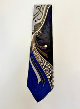 Vintage Henry Grethel 100 Silk Tie  Bold 90s Abstract Geometric  Made in USA