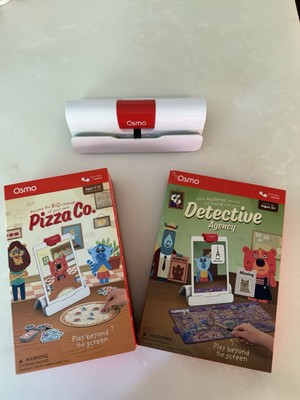 Osmo Base/Reflector for iPad, Pizza Co. Game, and Detective Set Bundle, Preowned