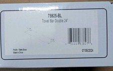 Delta Trinsic 75925-BL 24 in. Matte Black-Polished Double Bar Towel Rack