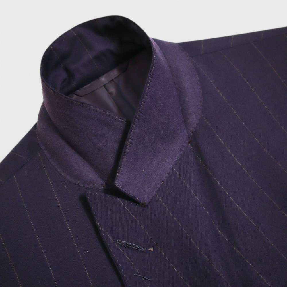 Bespoke Gieves & Hawkes 2 Pc Double Breasted Suit 40L Navy Savile