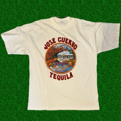 Vintage 1994 Jose Cuervo Tequila Promo T-Shirt XL weiße Grafik hergestellt in den USA