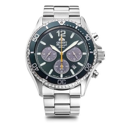 ORIENT Mako Solar Chronograph Green Sapphire 200M Diver RN-TX0204E JDM Y864520