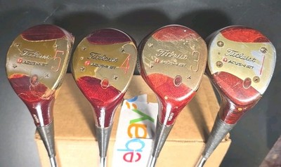 Vintage Titleist Acushnet  Laminated Wood Set 1,3,4, 5 Right Hand Regular Flex