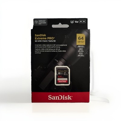 SanDisk - Extreme Pro 64GB SDXC UHS-I V30 Memory Card - Unopened