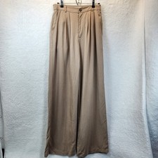 Reformation Pleated Pants Trousers 8 Tan Tencel Lyocell Officecore Quiet Luxury
