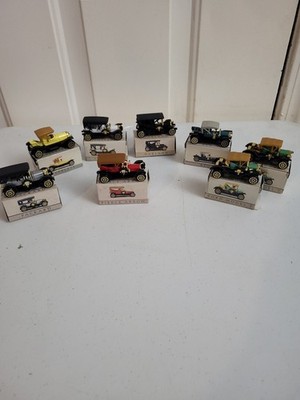 READERS DIGEST VINTAGE DIE-CAST MINI ANTIQUE CARS LOT OF  8 IN ORIGINAL BOXES