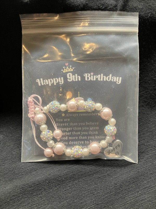 Girls Bracelet, Happy 9th Birthday