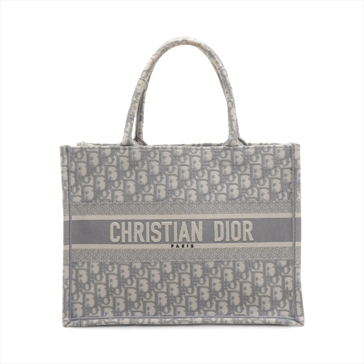 Christian Dior Oblique Book Tote Medium canvas Tote bag Gray open papers