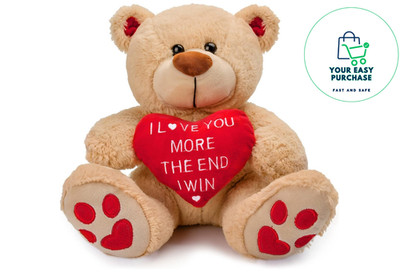Mother's Day Teddy Bear Plush with Heart Stuffed Animal Gift for Mom Kids Lovely