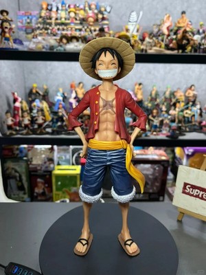 28cm One Piece Monkey D Luffy Three Face Changing Smiley PVC Action Figure