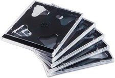 10.4 mm Standard Double 2 Discs Capacity Clear CD Jewel Case with Black Tray,