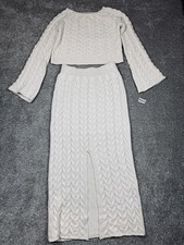 Cosy Cream Cable Knit Two-Piece Set - UK Size L