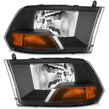 Pair Headlights Assembly For 2009-2012 Dodge Ram 1500 2500 3500 Black Headlamps Pair Headlights Assembly For 2009-2012 Dodge Ram 1500 2500 3500 Black Headlamps