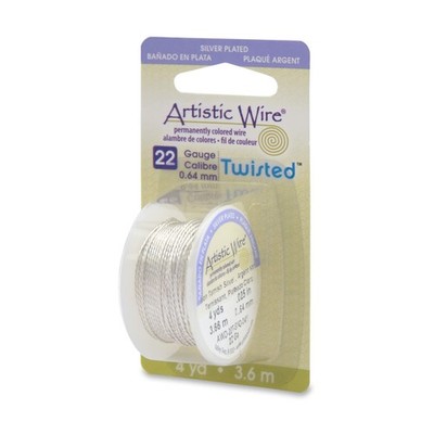 22 Gauge .64 mm Silver Plated Tarnish Resistant Copper Craft Wire 4 Yard