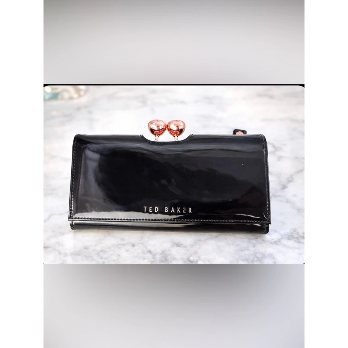 Ted Baker Patten Leather Large Rose Gold Wallet New with tag Ted Baker Pink Patent Leather Wallets for Women for sale | eBay main image 2