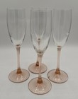 Vintage Luminarc France Classic Pink Stem Champagne Glasses Set Of 4 ~8.75” X 2”