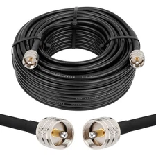RG8x Coaxial Cable 100ft,CB Coax Cable 50 Ohm,UHF PL259 Male to Male Low Loss...