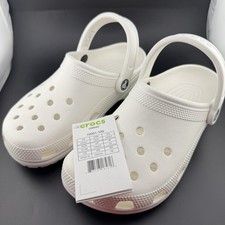 Crocs Classic Clog White Unisex Adult Slip On Water Sandals Shoes New M 5 W 7