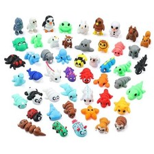 50 pcs Mini 3D Printed Animal Figurines, Flexible Articulated Fidget 50pcs