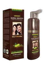 VEINIRA Dark Brown Hair Colour Shampoo For Men & Women No Ammonia 200ml Bottle