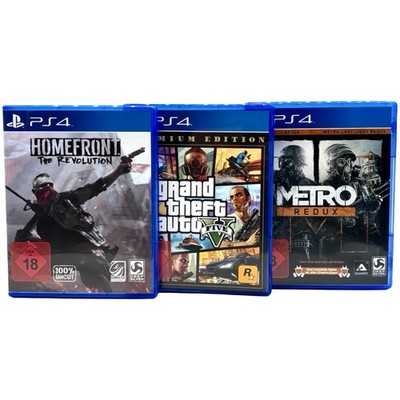 PS4 Spiele-Bundle: GTA V Premium, Metro Redux & Homefront   neue Wechselhüllen