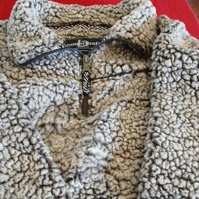 boxercraft Sherpa 1/4 Zip Pullover Sweater Gray XL Chunky-Knit Collared