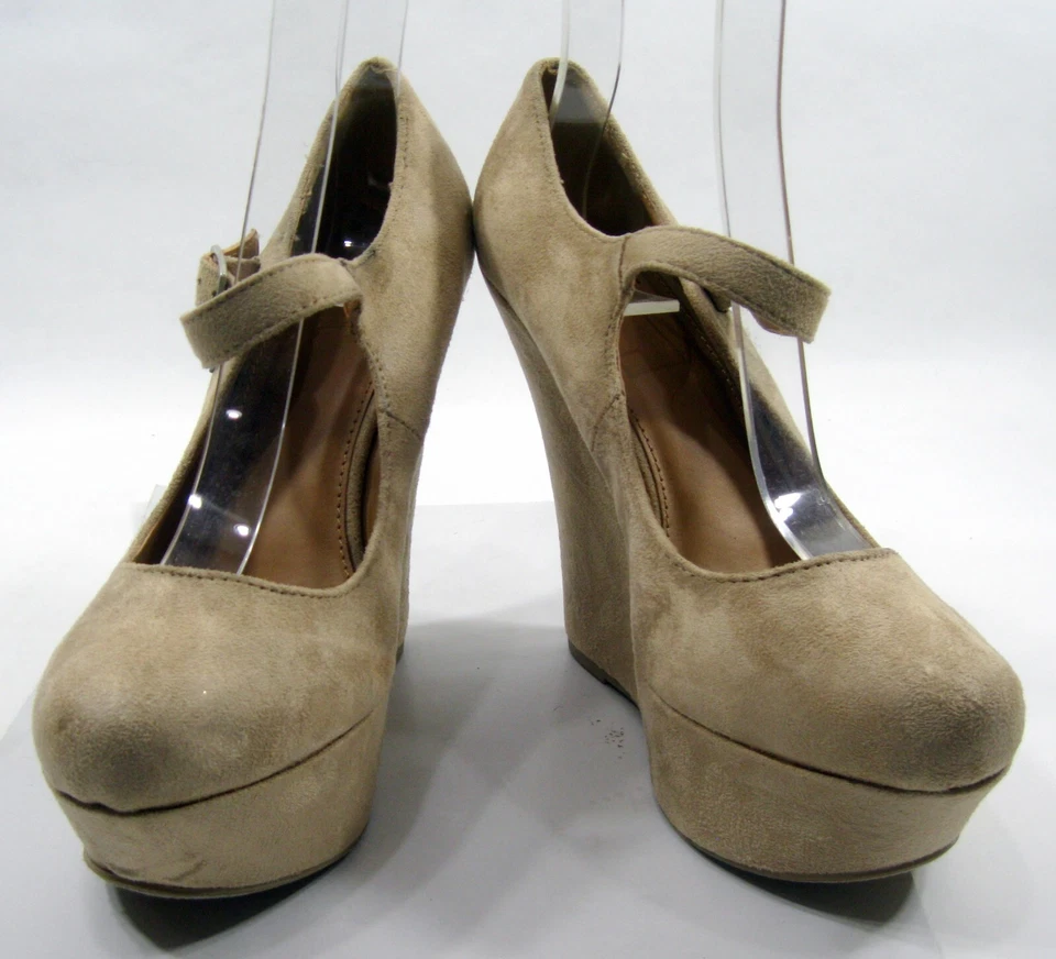 Nuevo Marrón 5" Cuña Tacón 1.5" PLATAFORMA ZAPATOS MUJER Talla 7.5 Foto 3 de 4