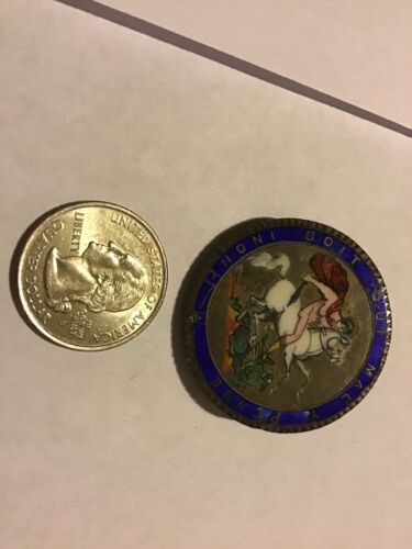 Order of the Garter Guilloche Pin Honi Soit Qui Mal y Pense Coin Silver Britanni - Picture 2 of 12