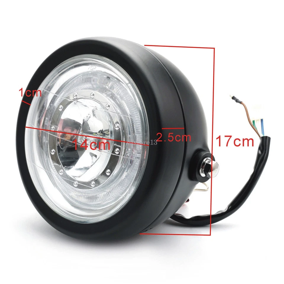 Anillo HALO azul faro LED DRL de 6,5 pulgadas para Harley Bobber ojos de ángel Foto 4 de 4
