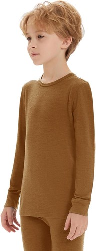 Prenda para el torso de capa base 100 % lana merino unisex niñas niños ropa interior térmica camisas - Imagen 16 de 55