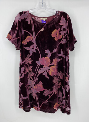 Blushing Heart Women s Burgundy Floral Velvet 2pc Dress Size Small NWT