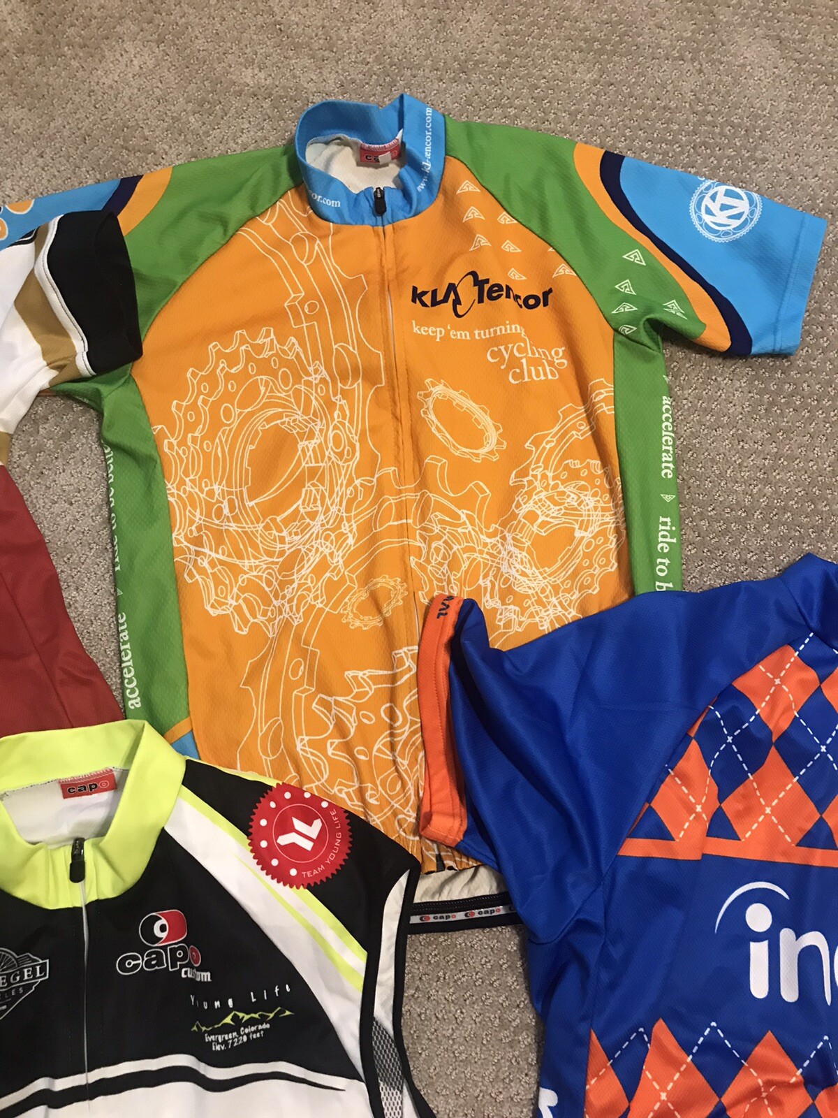 4 Pc Mens Cycling Jerseys Size Medium M Large L XXL EUC Capo Twin 6