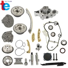 For GM Ecotec 2.0L 2.4L Timing Chain Kit VCT Selenoid Actuator Gear & Water Pump