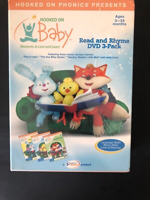 Hooked on Baby  Read and Rhyme Set 3 DVD 3-Disc Set Phonics Nursery Rhymes  