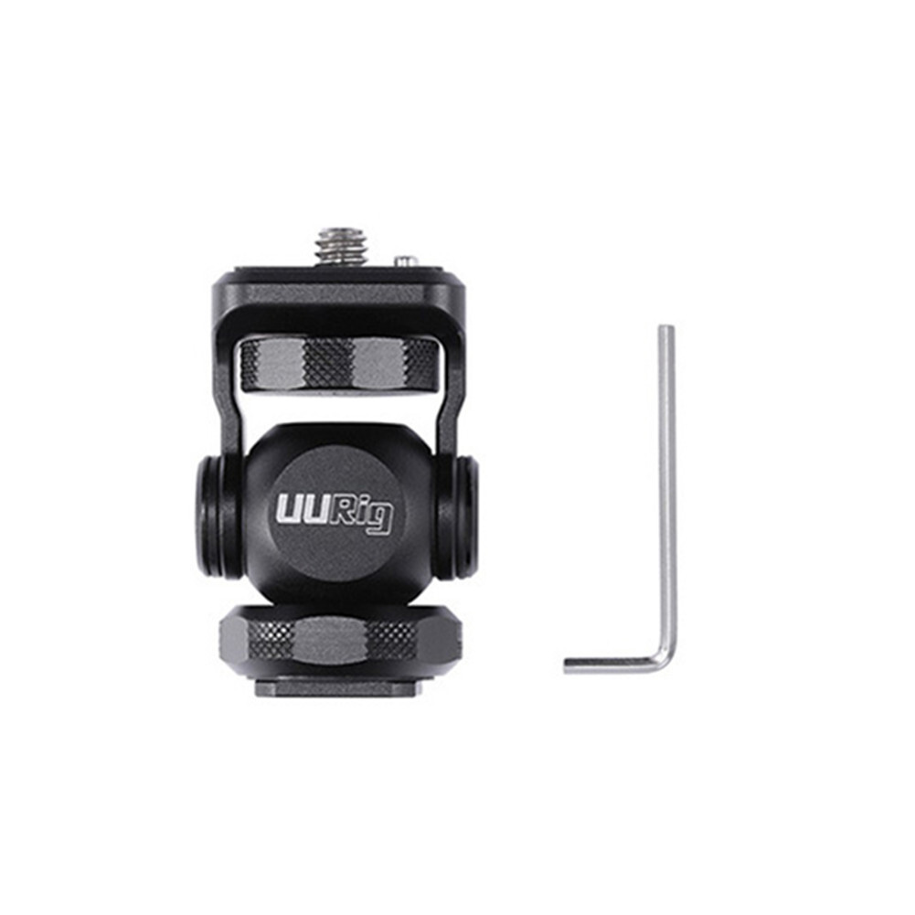 Vlogger Camera Mount Cold Shoe Ballhead Monitor Bracket Stand Holder 1/4 Screw