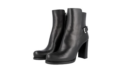 PRADA Leather Ankle Half Boots Booties Shoes - Black - NEW - US 6