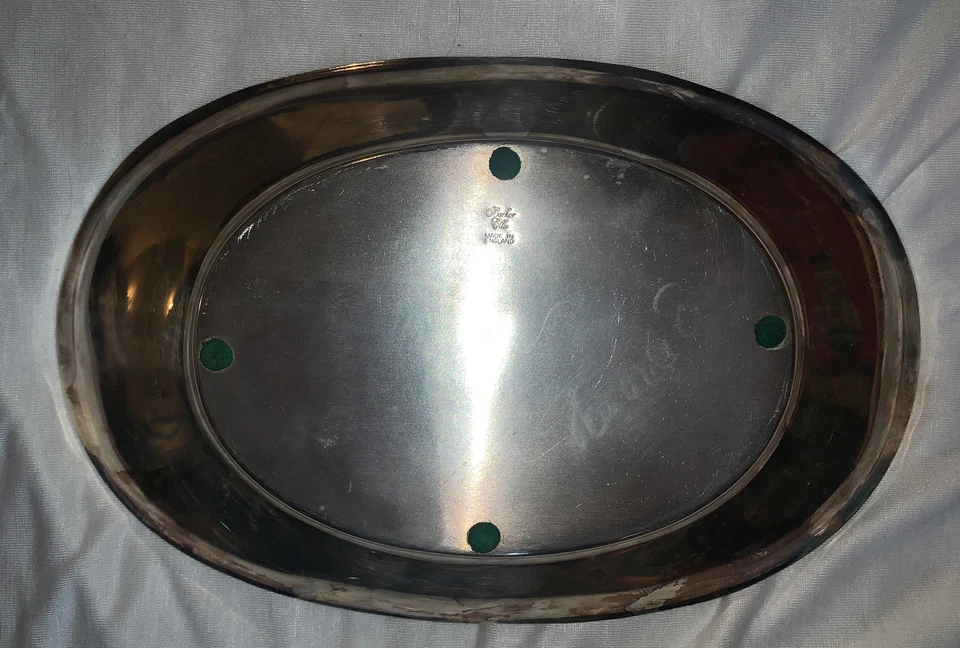 BARKER ELLIS Silverplate Oval TRAY or Bowl, Made in England, Very Nice Condition - Image 2 of 3