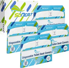 SoNeat Paper Toilet Seat Covers XL 400 Disposable Virgin Paper - 4 Packs of 100