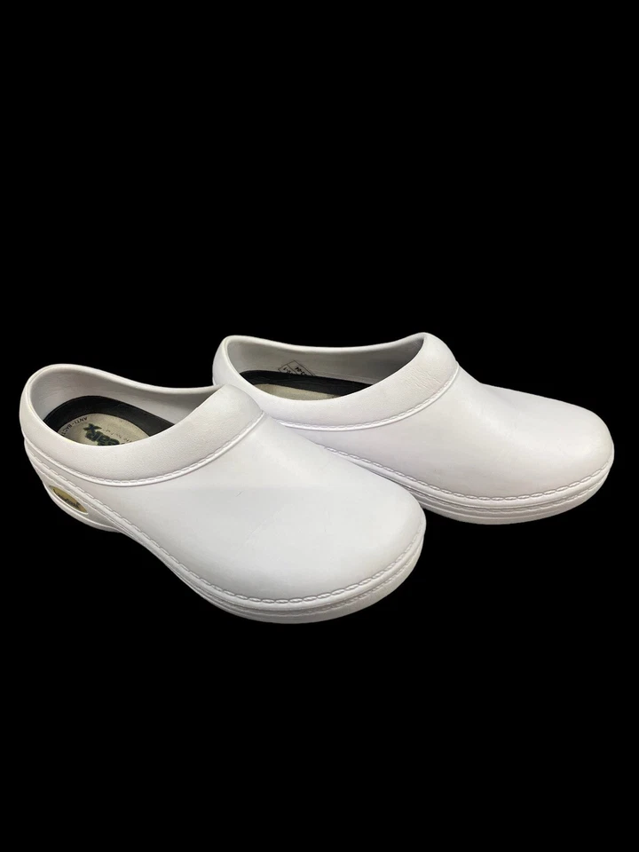 Zapatos Landau enfermera calzado RX blancos sin cordones cómodos zuecos talla EE. UU. W7/M5 Foto 3 de 4