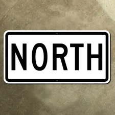 United States highway NORTH banner 1970s route marker road sign 24x12