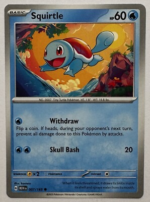 Squirtle 007/165 EN Pokemon  - 151 Mew - TCG Non-Holo