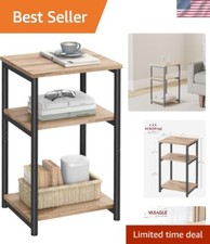 Versatile Baby Brown  Classic Black End Table - Easy Assembly, Compact Design