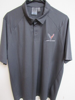 Corvette Z06 Charcoal Gray Storm Tech Performance Hex Dry Polo Shirt XL