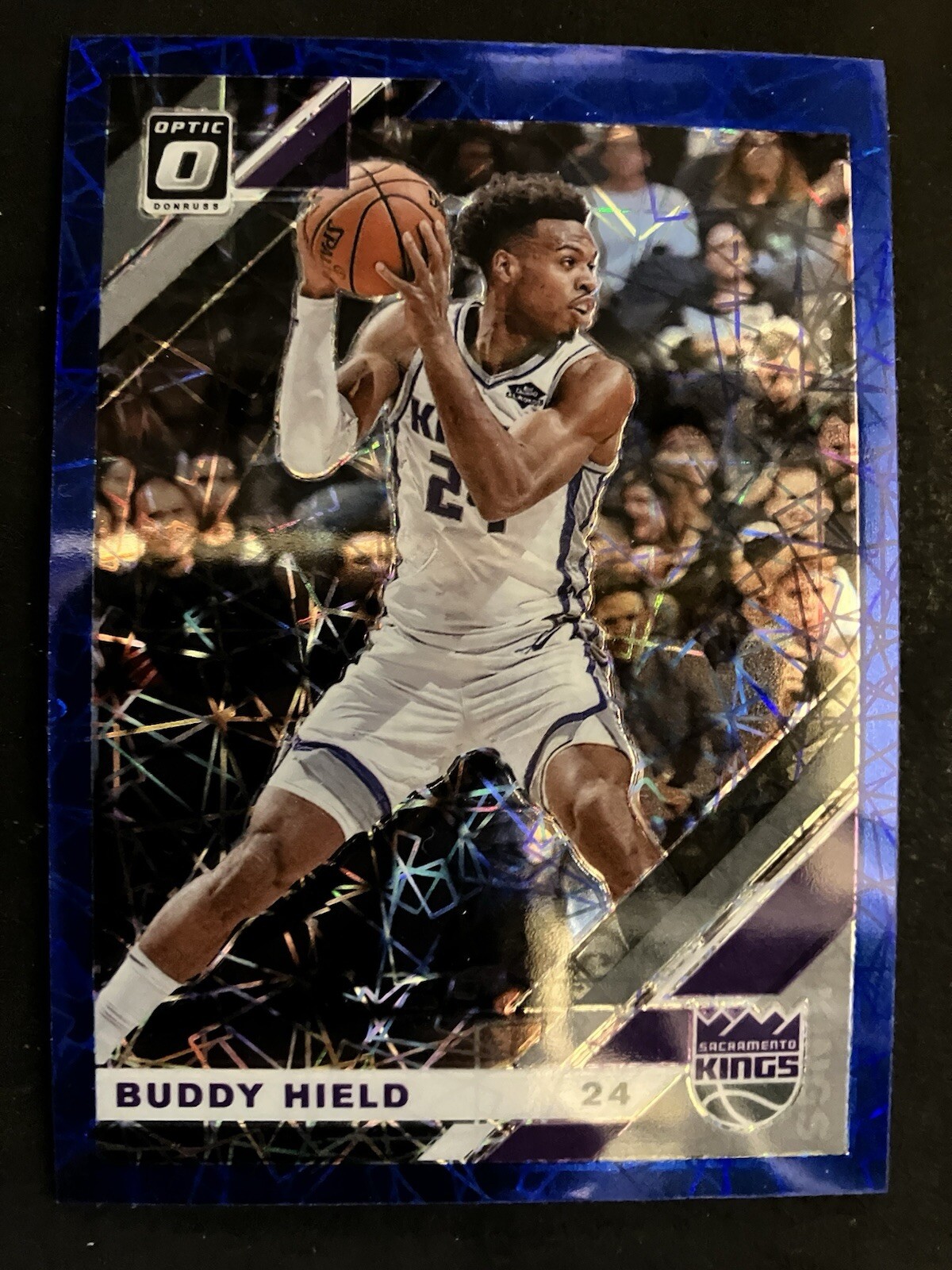 2019-20 Donruss Optic Blue Laser Prizm Buddy Hield #67 Sacramento Kings