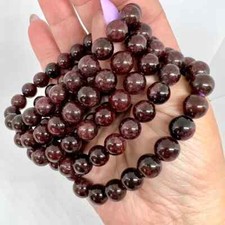 Wholesale 6pcs Natural Red Garnet Beads Crystal Healing Chakra Stretch Bracelet