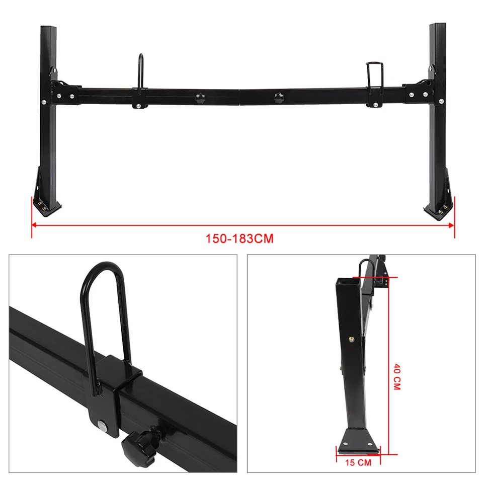 Black 2 Bar Steel Ladder Roof Racks FOR Ford Econoline Van Fullsize crossbars - Image 2 of 4