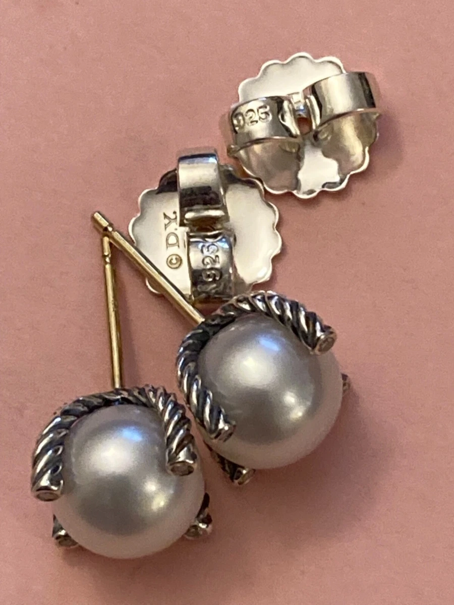 Previously Used DAVID YURMAN Cable 9mm Pearl Earrings with