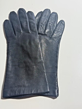 Vintage Black Soft Genuine Leather Ladies Gloves Made in Romania Size 7.5