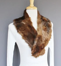 Dark Brown faux fur scarf muffler collar neck wrap warmer scarf faux fur