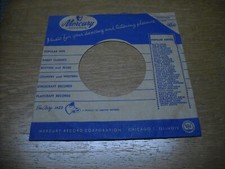 45 RECORD SLEEVES. LOT OF ONE BLUE MERCURY WITH TAG.